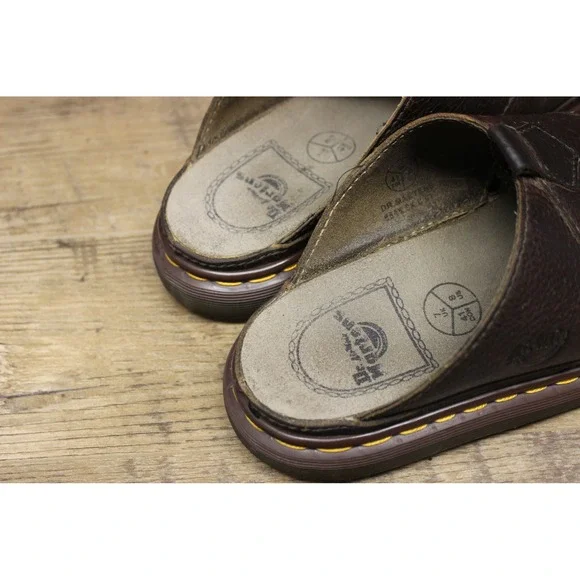 Dr.‎ Martens Unisex Leather Criss Cross Slip On Slide Sandals Vintage Size 8